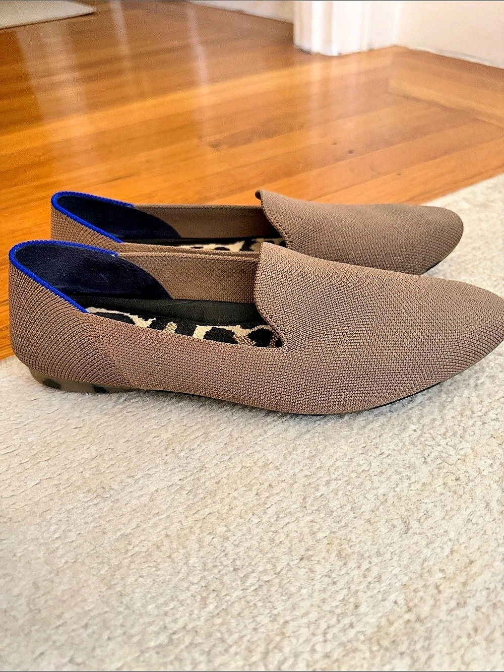 Rothy's The Loafer Pointed-Toe Flats in Brown & Blue